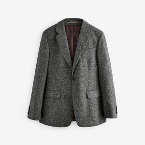 Charcoal Grey Slim Fit Donegal Suit Jacket