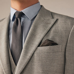 Neutral Slim Fit Check Suit Jacket