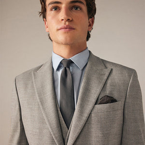 Neutral Slim Fit Check Suit Jacket
