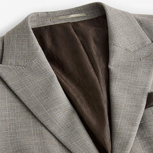 Neutral Slim Fit Check Suit Jacket