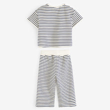 Load image into Gallery viewer, Black/White Short Sleeve T-Shirt and Wide Leg Trousers Set (3mths-5-6yrs)
