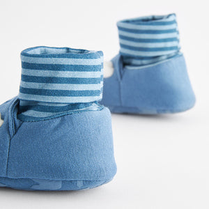 Blue DInosaur Sensory Sock Top Baby Shoes (0-2mths)