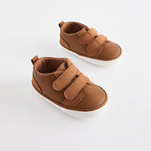 Load image into Gallery viewer, Tan Brown Two Strap Baby Trainers (0-24mths)
