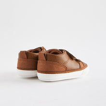 Load image into Gallery viewer, Tan Brown Two Strap Baby Trainers (0-24mths)

