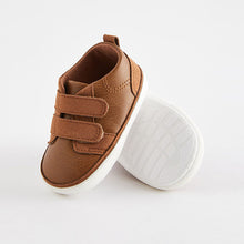 Load image into Gallery viewer, Tan Brown Two Strap Baby Trainers (0-24mths)
