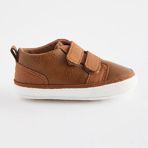 Tan Brown Two Strap Baby Trainers (0-24mths)