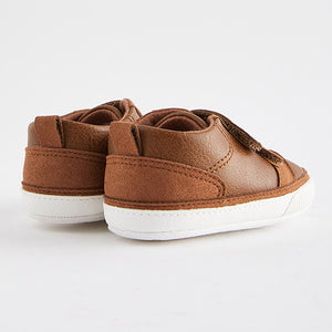 Tan Brown Two Strap Baby Trainers (0-24mths)