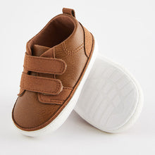 Load image into Gallery viewer, Tan Brown Two Strap Baby Trainers (0-24mths)
