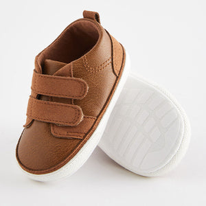 Tan Brown Two Strap Baby Trainers (0-24mths)