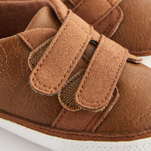 Load image into Gallery viewer, Tan Brown Two Strap Baby Trainers (0-24mths)
