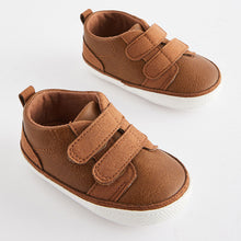 Load image into Gallery viewer, Tan Brown Two Strap Baby Trainers (0-24mths)
