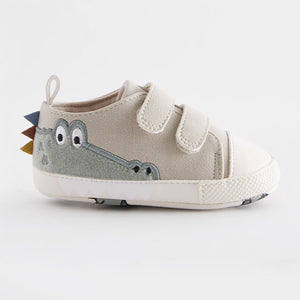 Neutral Crocodile Two Strap Baby Trainers (0-24mths)