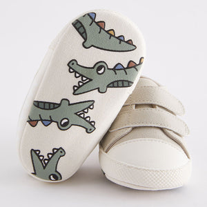 Neutral Crocodile Two Strap Baby Trainers (0-24mths)