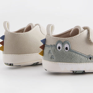 Neutral Crocodile Two Strap Baby Trainers (0-24mths)