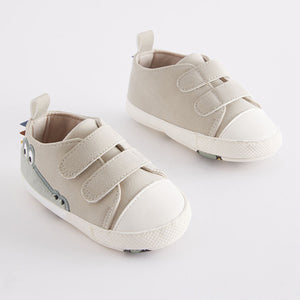 Neutral Crocodile Two Strap Baby Trainers (0-24mths)