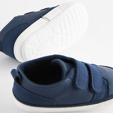 Load image into Gallery viewer, Navy Blue Two Strap Baby Trainers (0-24mths)
