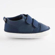 Load image into Gallery viewer, Navy Blue Two Strap Baby Trainers (0-24mths)
