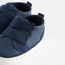 Load image into Gallery viewer, Navy Blue Two Strap Baby Trainers (0-24mths)
