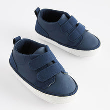 Load image into Gallery viewer, Navy Blue Two Strap Baby Trainers (0-24mths)
