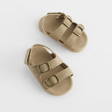 Load image into Gallery viewer, Stone Neutral Baby Double Touch Fastening Strap Corkbed Sandals
