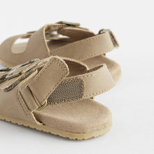 Load image into Gallery viewer, Stone Neutral Baby Double Touch Fastening Strap Corkbed Sandals
