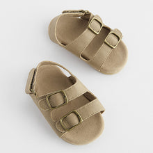 Load image into Gallery viewer, Stone Neutral Baby Double Touch Fastening Strap Corkbed Sandals
