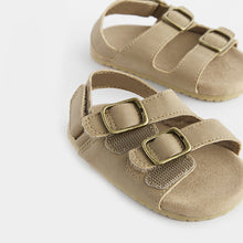 Load image into Gallery viewer, Stone Neutral Baby Double Touch Fastening Strap Corkbed Sandals
