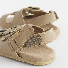 Load image into Gallery viewer, Stone Neutral Baby Double Touch Fastening Strap Corkbed Sandals
