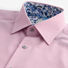Load image into Gallery viewer, Light Pink Regular Fit Trimmed Easy Care Double Cuff Shirt
