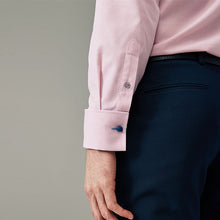 Load image into Gallery viewer, Light Pink Regular Fit Trimmed Easy Care Double Cuff Shirt
