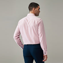 Load image into Gallery viewer, Light Pink Regular Fit Trimmed Easy Care Double Cuff Shirt
