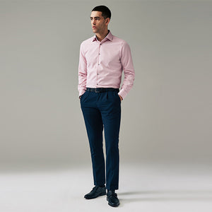 Light Pink Regular Fit Trimmed Easy Care Double Cuff Shirt