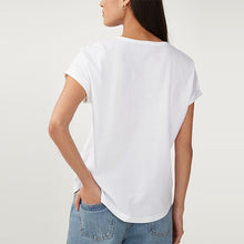 Load image into Gallery viewer, White 100% Cotton Sparkle Sequin Star T-Shirt
