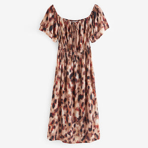 Animal Off Shoulder Summer Dress