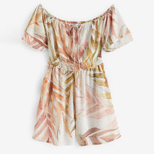 Load image into Gallery viewer, Cream Botanical Off Shoulder Playsuit
