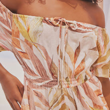 Load image into Gallery viewer, Cream Botanical Off Shoulder Playsuit
