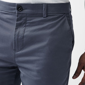 Mid Blue Slim Fit Stretch Chinos Shorts