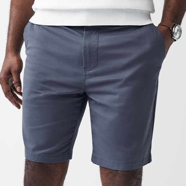 Mid Blue Slim Fit Stretch Chinos Shorts