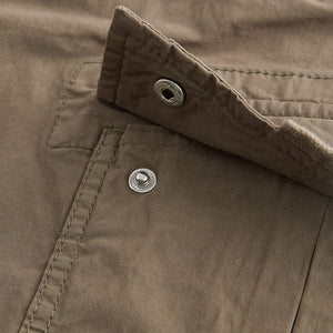 Dark Stone Drawstring Waist Cargo Shorts