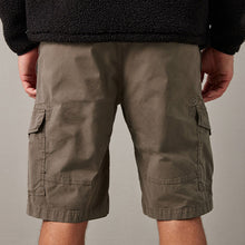 Load image into Gallery viewer, Dark Stone Drawstring Waist Cargo Shorts
