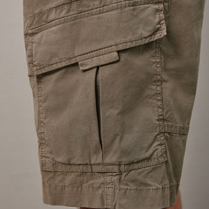 Dark Stone Drawstring Waist Cargo Shorts