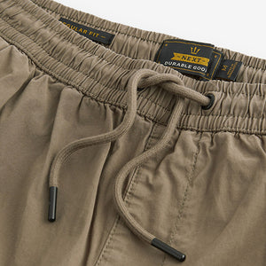 Dark Stone Drawstring Waist Cargo Shorts