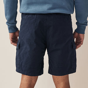 Navy Drawstring Waist Cargo Shorts