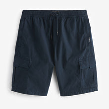 Load image into Gallery viewer, Navy Drawstring Waist Cargo Shorts
