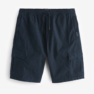 Navy Drawstring Waist Cargo Shorts