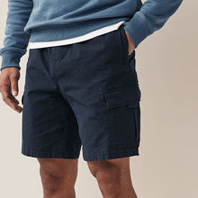 Load image into Gallery viewer, Navy Drawstring Waist Cargo Shorts
