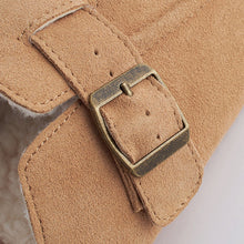 Load image into Gallery viewer, Tan Brown Suede Buckle Mule Slippers
