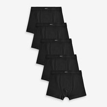 Load image into Gallery viewer, Black Soft Waistband Trunks 5 Pack (3-12yrs)
