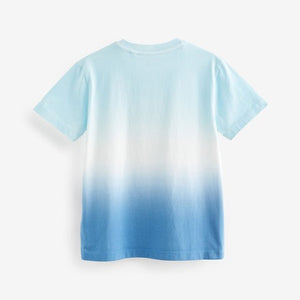Blue Relaxed Fit Tie-Dye Short Sleeve 100% Cotton T-Shirt