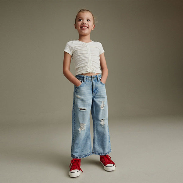 Blue Denim Wide Leg Jeans (3-11yrs)